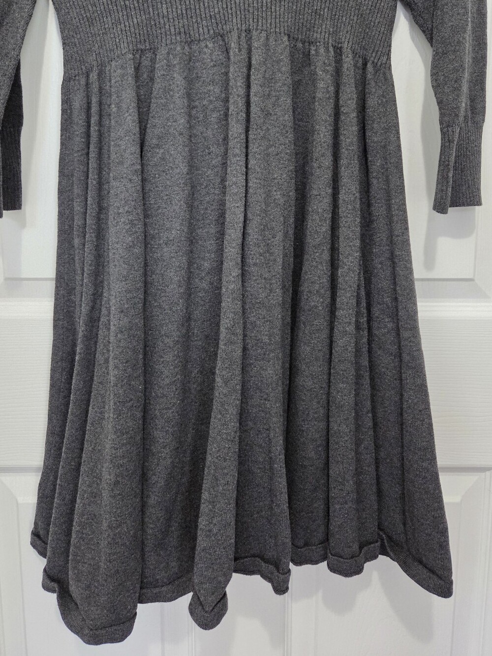 TORRID Charcoal Gray Lace Up Waist Long Sleeve Sweater Skater Dress Plus Size 2 - Picture 9 of 12